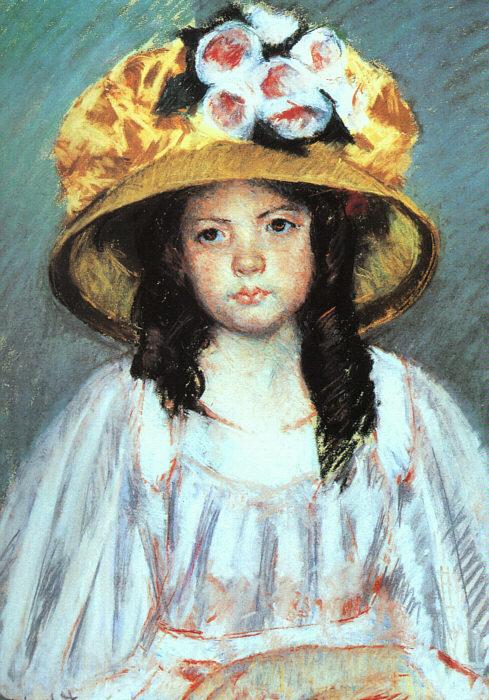 Mary Cassatt Fillette au Grand Chapeau Spain oil painting art